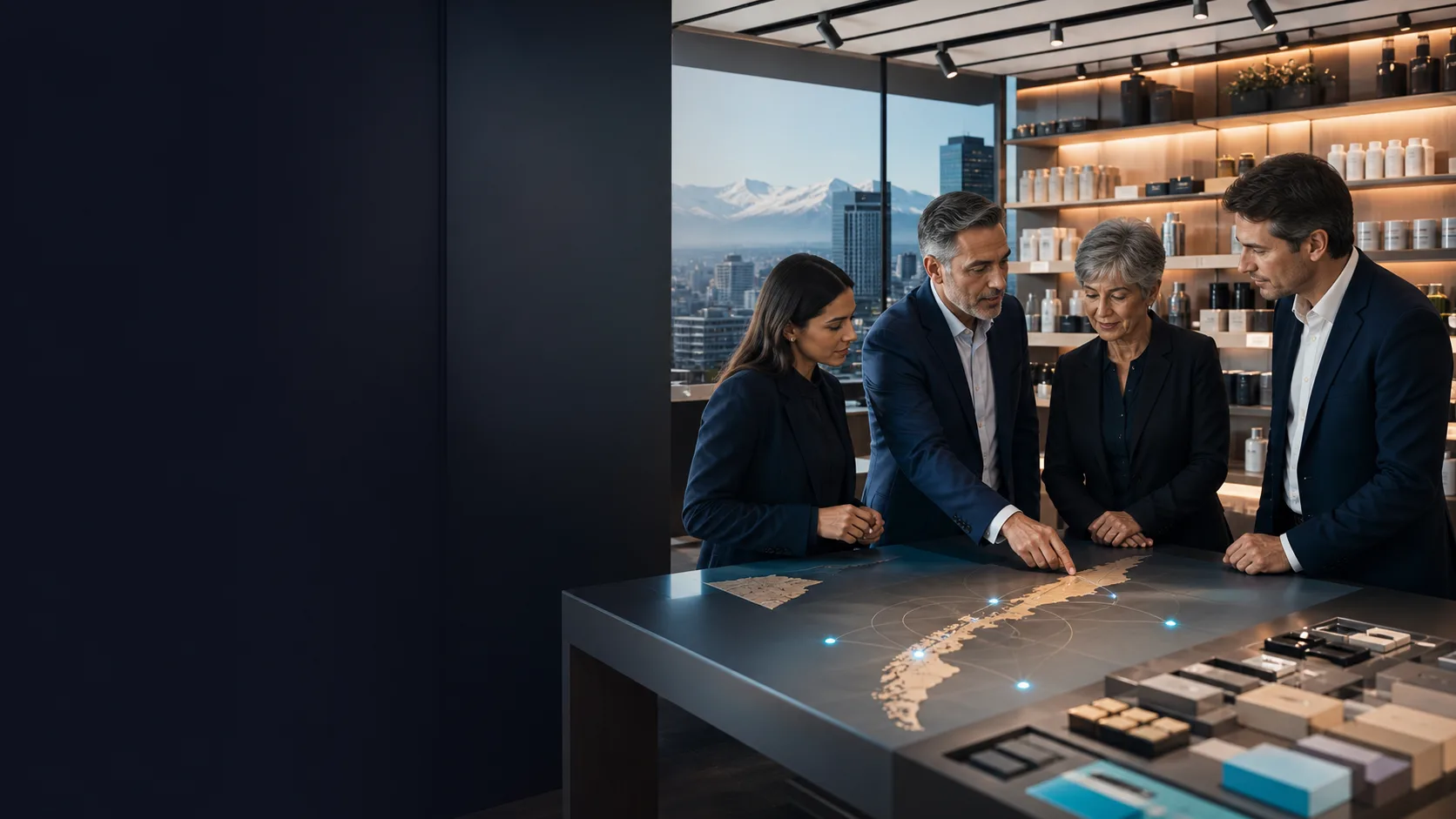 Equipo planificando el onboarding y expansión nacional de una marca en Chile